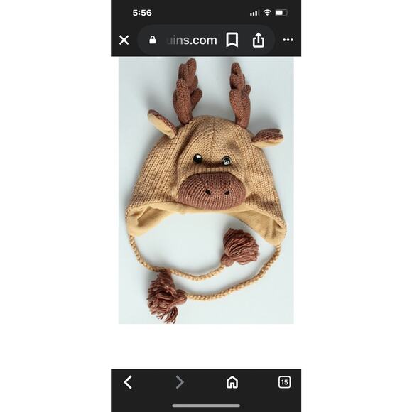 Moose animal knit beanie- Moose. Sm Child size - Picture 2 of 12